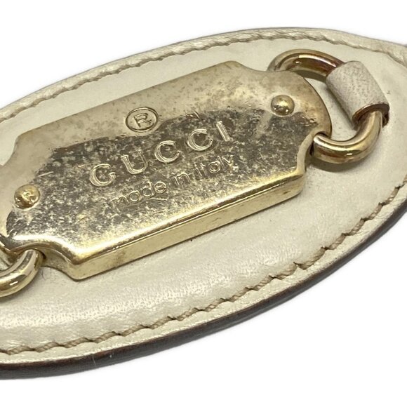 Auth GUCCI Guccissima - Gray-Beige Leather Bag Charm - Picture 3 of 5